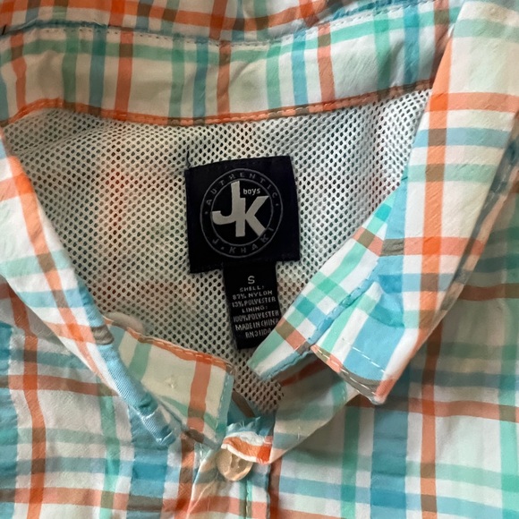 Boys button down orange & blue size small - Picture 4 of 4